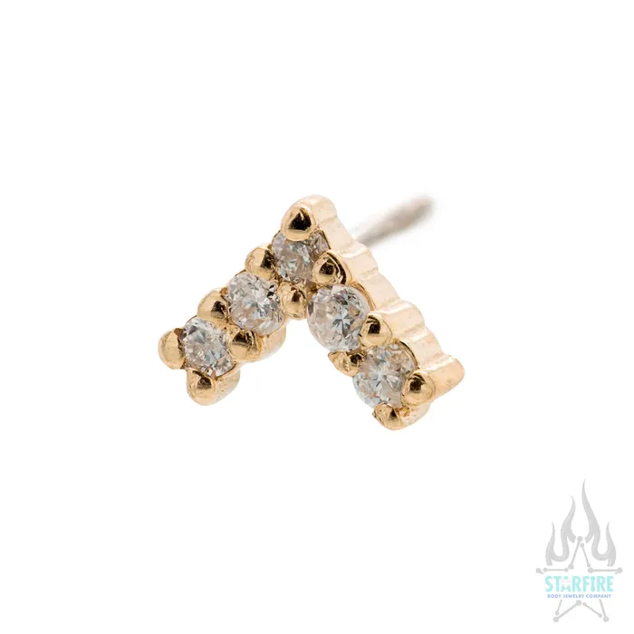 Earrings Tawapa threadless Apex Pin in Gold with Gemstones