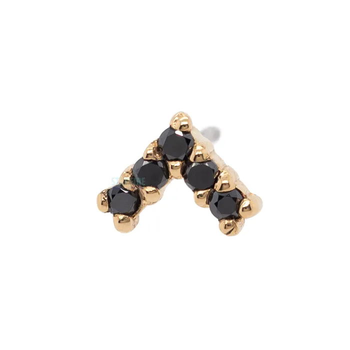 Earrings Tawapa threadless Apex Pin in Gold with Gemstones
