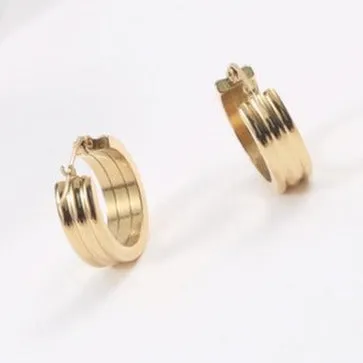 18K GoldFilled Triple Band Earrings Jewelvers Earrings