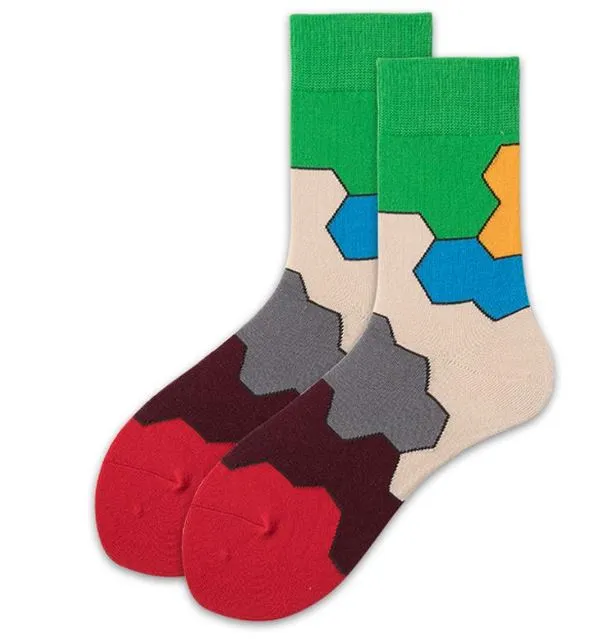 Earrings POLLY SF613 Colorful Geometric Shapes Socks