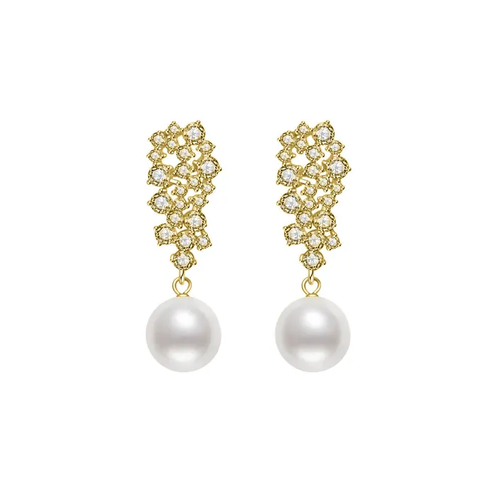 Pearly Lustre Earrings Elegant Freshwater Pearl Earrings WE00346 CELESTE