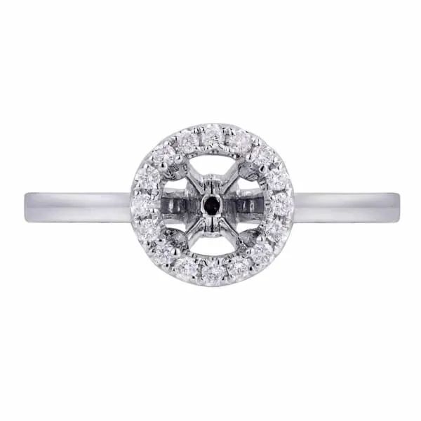 Classic feminine halo setting 18k white gold ring with 13ct diamonds KR12479XD50 Diamond Source NYC Rings Classic feminine halo setting 18k white gold ring with 13ct diamonds KR12479XD50 Diamond Source NYC Rings