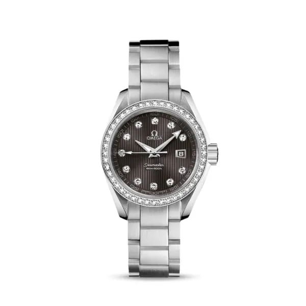 Omega Seamaster 30mm Watch Ref 23115306156001 Grey Diamond Index Dial Diamond Bezel Stainless Steel Bracelet Omega Bracelets Omega Seamaster 30mm Watch Ref 23115306156001 Grey Diamond Index Dial Diamond Bezel Stainless Steel Bracelet Omega Bracelets
