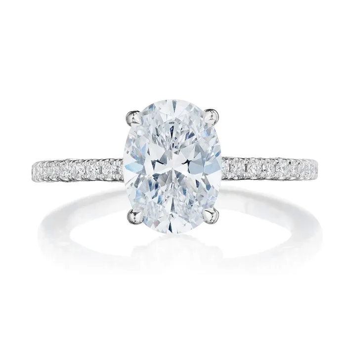 Tacori Tacori 18K White Gold Dantela with Hidden Bloom Semi Mount Diamond Ring Rings Tacori Tacori 18K White Gold Dantela with Hidden Bloom Semi Mount Diamond Ring Rings