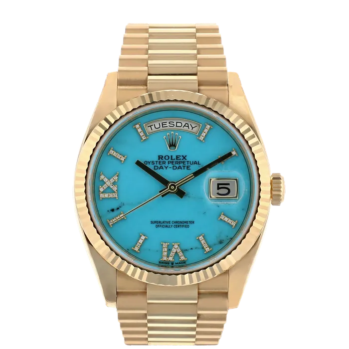 PreStyled Sets Rolex Presidential DayDate 128238 18K Yellow Gold 36mm Preowned Shop IDC estore PreStyled Sets Rolex Presidential DayDate 128238 18K Yellow Gold 36mm Preowned Shop IDC estore