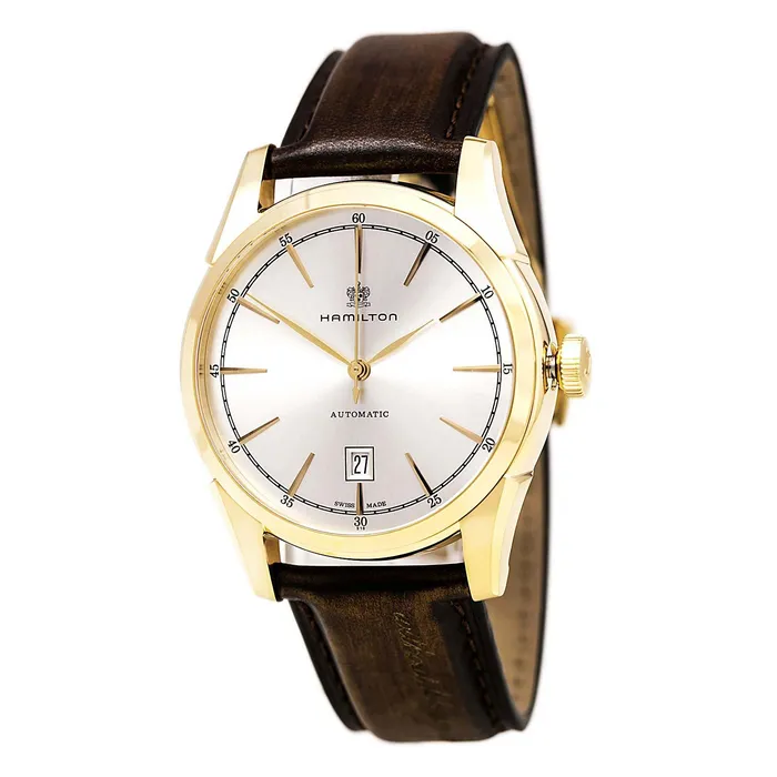 Hamilton Hamilton H42445551 Mens Spirit of Liberty Brown Leather Strap Silver Dial Automatic Watch Watches Hamilton Hamilton H42445551 Mens Spirit of Liberty Brown Leather Strap Silver Dial Automatic Watch Watches