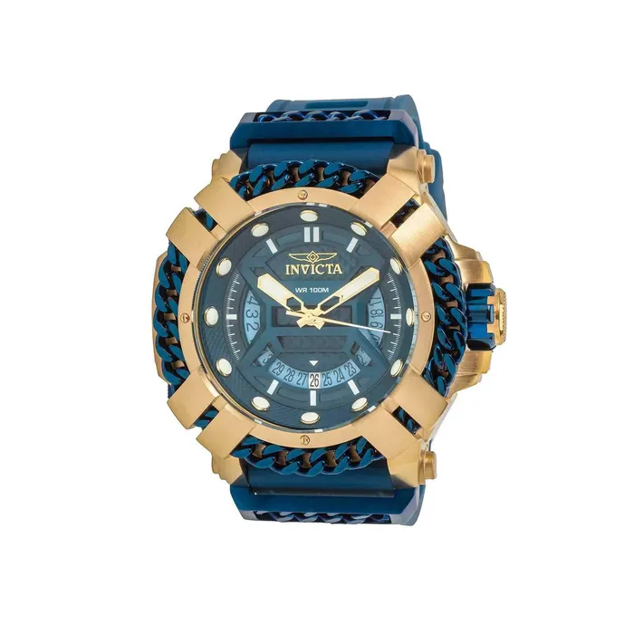 Invicta Mens Watch Bolt Blue Dial Silicone Strap Date Chain Link Bezel 37520 Invicta Watches Invicta Mens Watch Bolt Blue Dial Silicone Strap Date Chain Link Bezel 37520 Invicta Watches