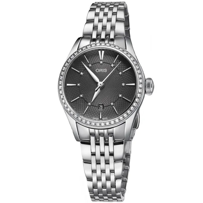 ORIS Watches Oris Womens Automatic Watch Artelier Diamond Date Grey Dial 01 561 7722 4953MB ORIS Watches Oris Womens Automatic Watch Artelier Diamond Date Grey Dial 01 561 7722 4953MB