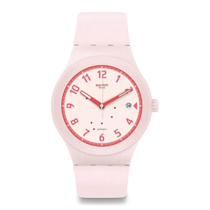 Swatch Watches Swatch Womens Automatic Watch Sistem51 Sistem Blush Pink Dial Silicone SUTP402 Swatch Watches Swatch Womens Automatic Watch Sistem51 Sistem Blush Pink Dial Silicone SUTP402