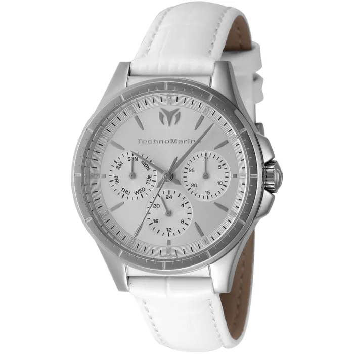 TechnoMarine Watches Technomarine Womens Watch MoonSun Quartz DayDate White Leather Strap TM822054 TechnoMarine Watches Technomarine Womens Watch MoonSun Quartz DayDate White Leather Strap TM822054